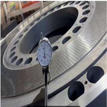 Dimensional inspection of a pelletizing die plate at JINFENG