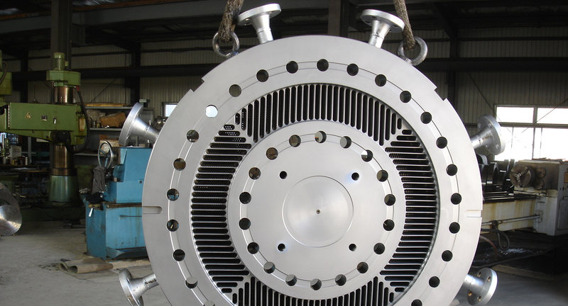 Pelletizing die plate showing machined features
