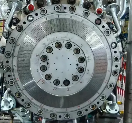EVA die plate installed in the underwater pelletizer at Tianli High-Tech